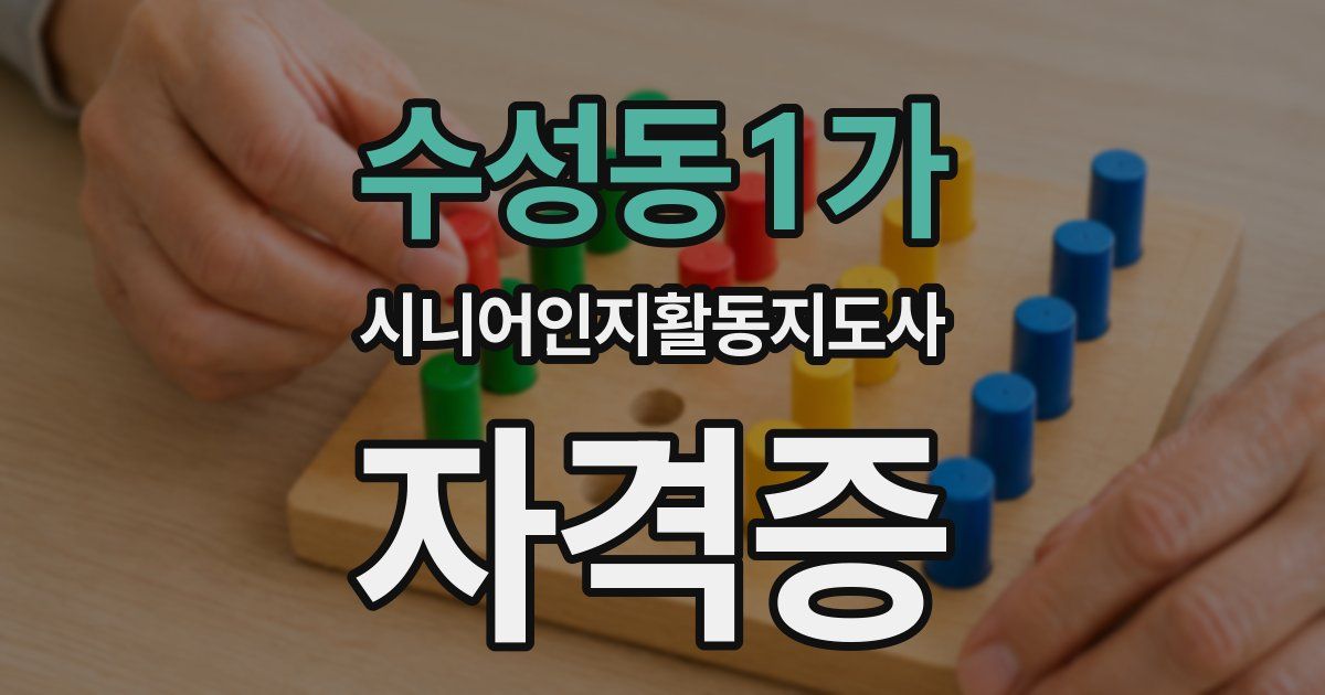 수성동1가 시니어인지활동지도사 자격증