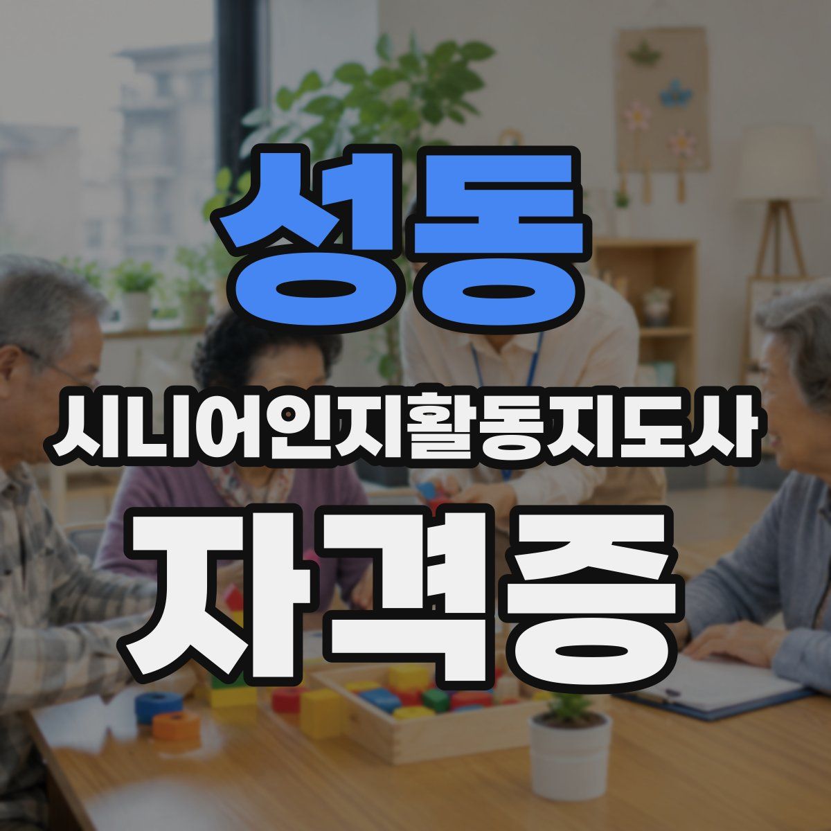 성동 시니어인지활동지도사 자격증