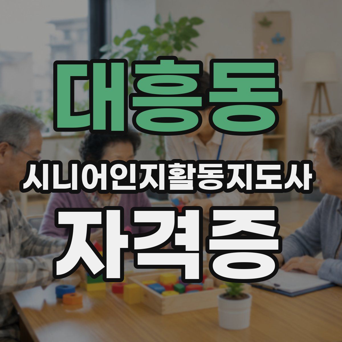 대흥동 시니어인지활동지도사 자격증