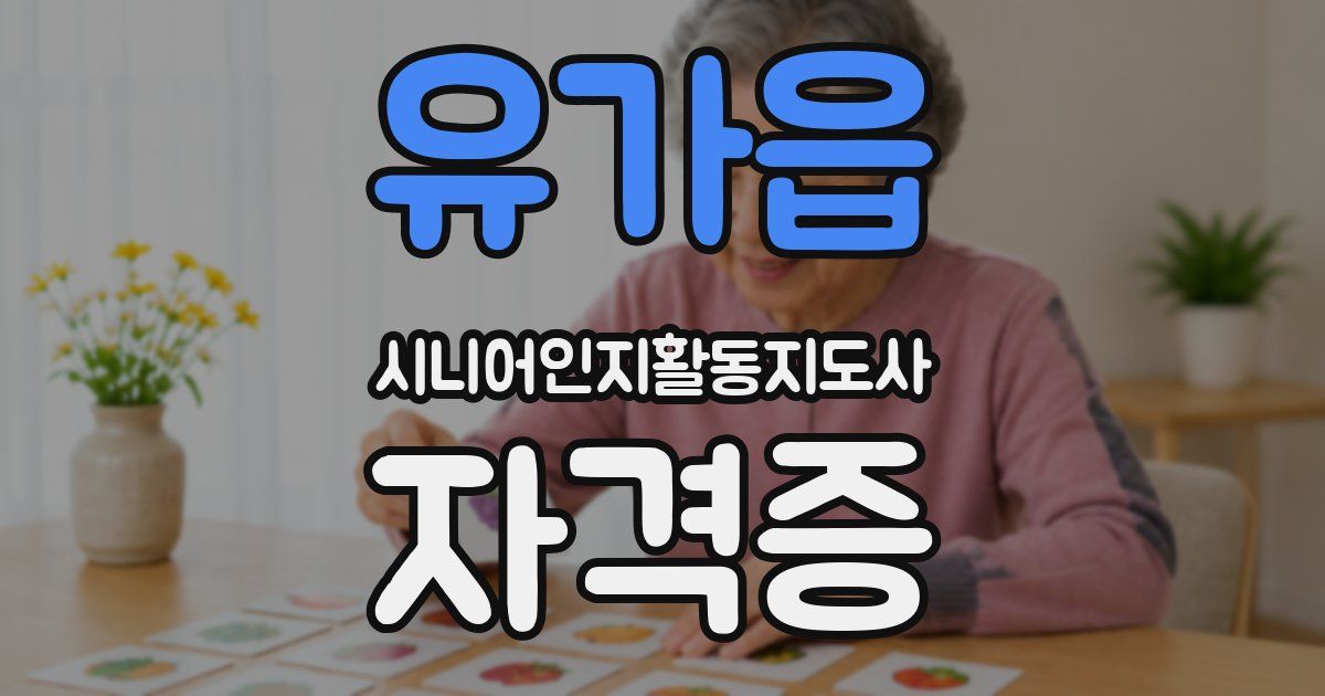 유가읍 시니어인지활동지도사 자격증
