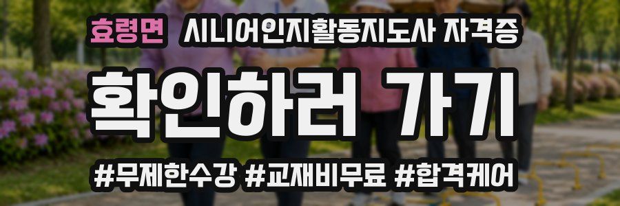 효령면 시니어인지활동지도사 자격증