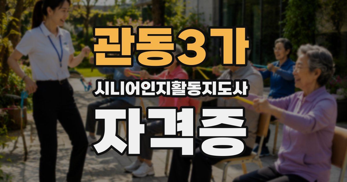 관동3가 시니어인지활동지도사 자격증