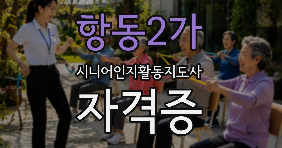 항동2가 시니어인지활동지도사 자격증