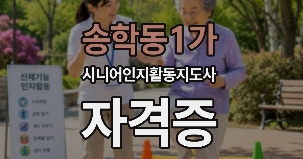 송학동1가 시니어인지활동지도사 자격증