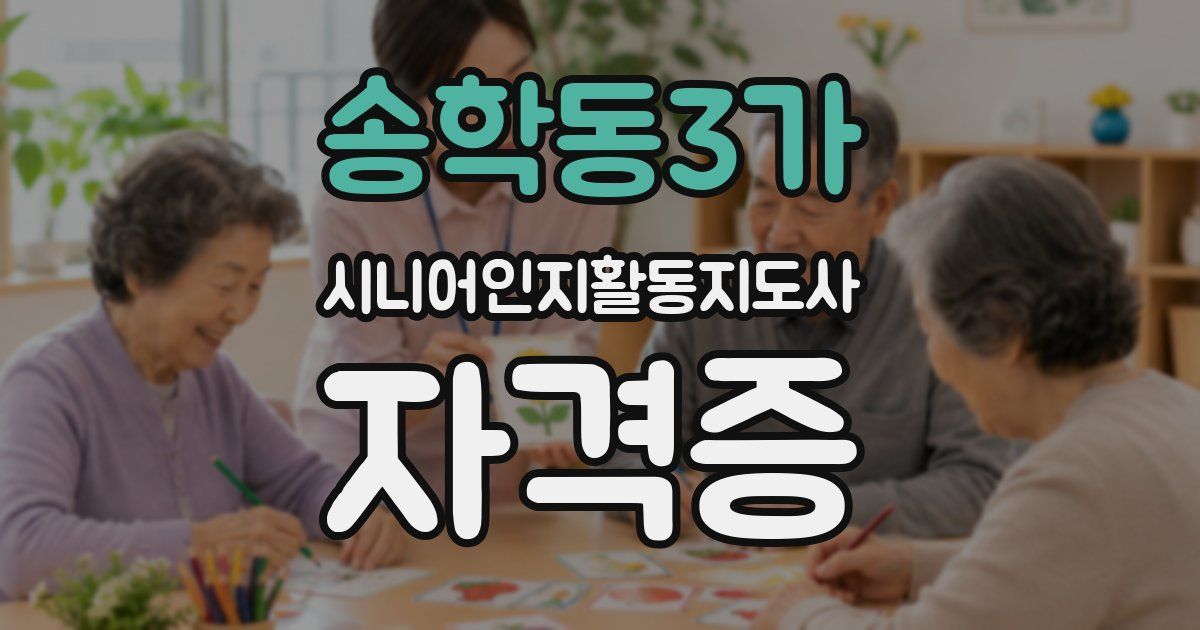 송학동3가 시니어인지활동지도사 자격증