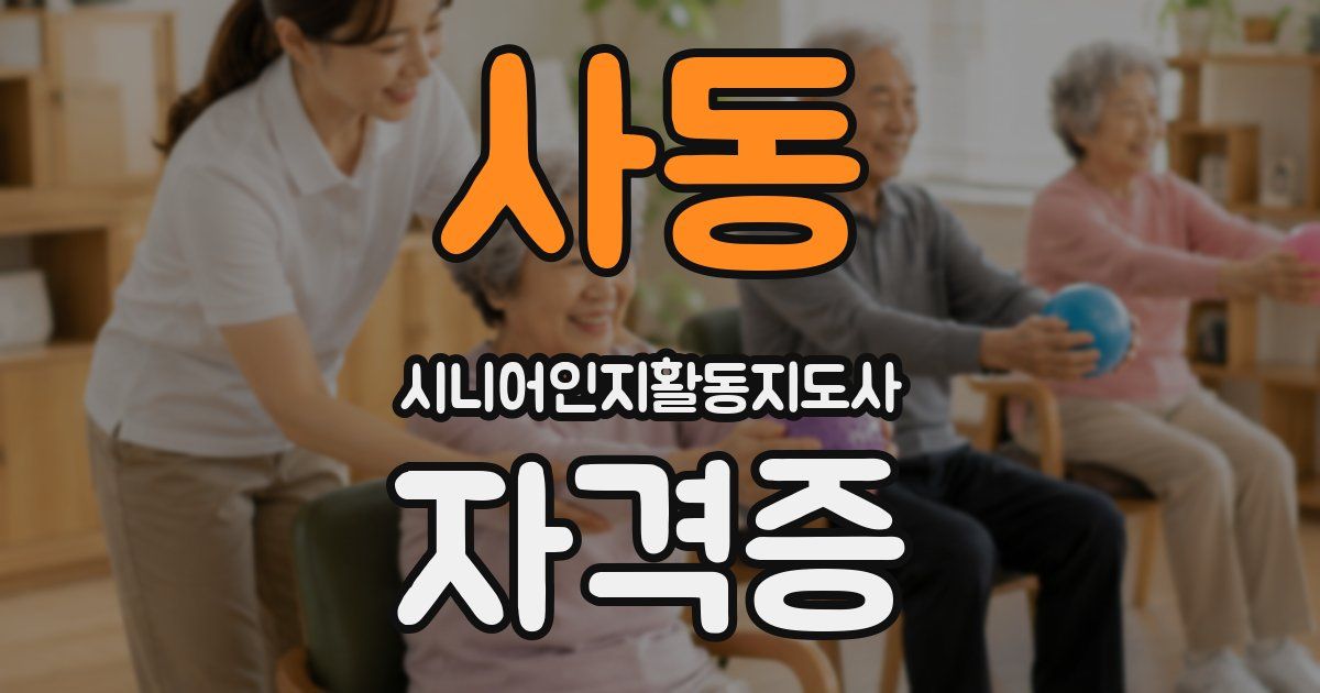 사동 시니어인지활동지도사 자격증
