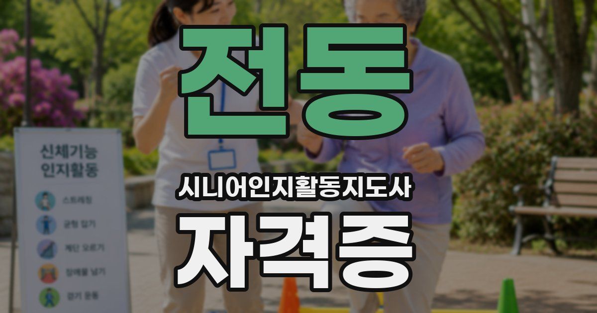 전동 시니어인지활동지도사 자격증