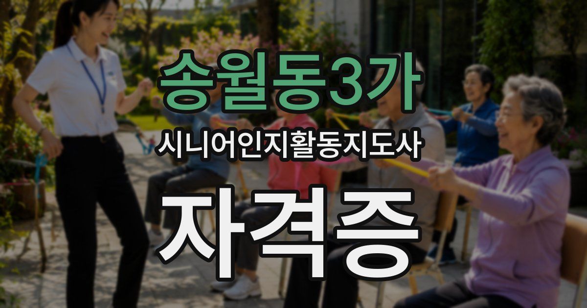 송월동3가 시니어인지활동지도사 자격증