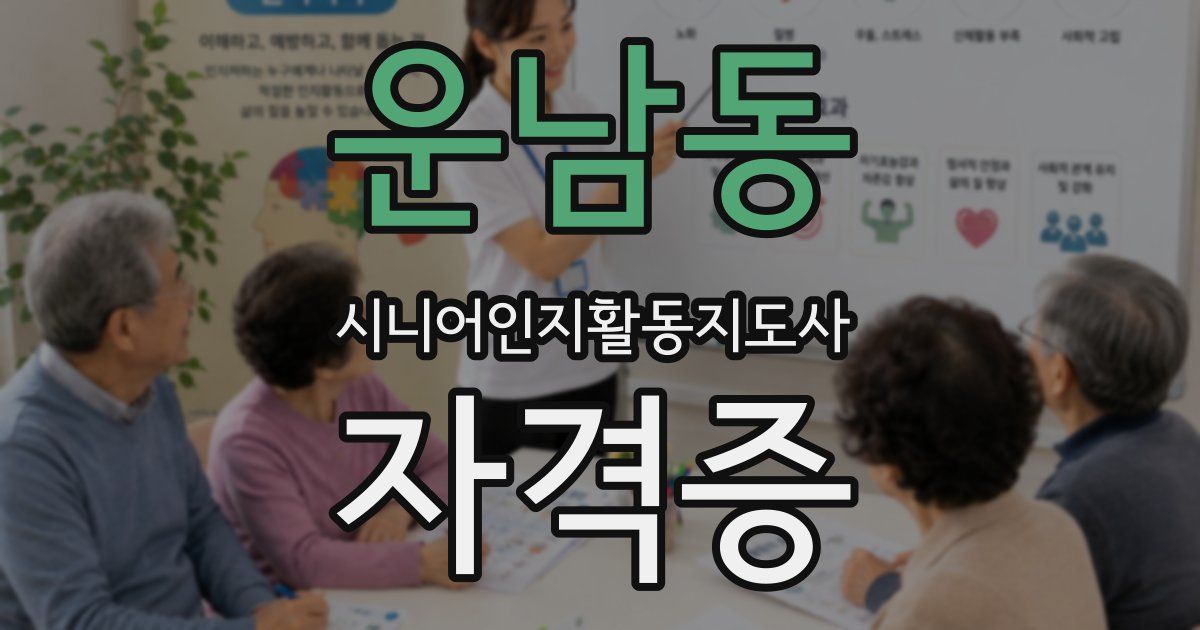 운남동 시니어인지활동지도사 자격증