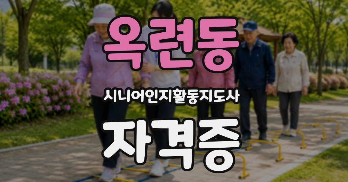 옥련동 시니어인지활동지도사 자격증