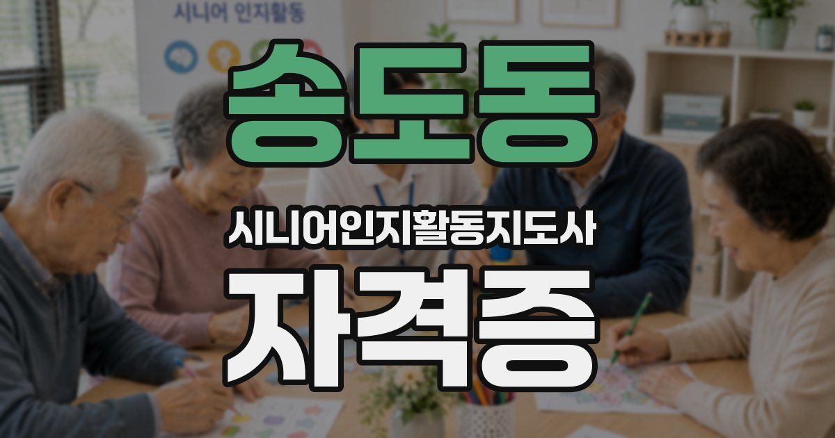 송도동 시니어인지활동지도사 자격증