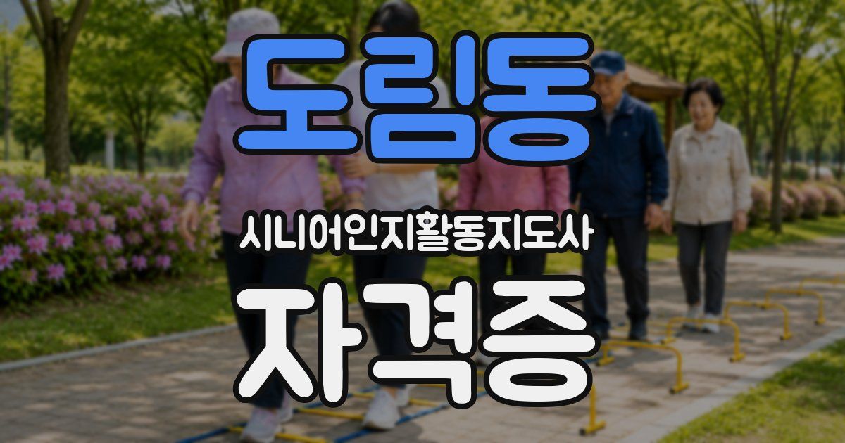 도림동 시니어인지활동지도사 자격증