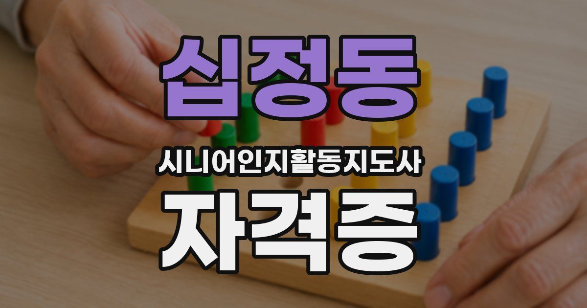 십정동 시니어인지활동지도사 자격증