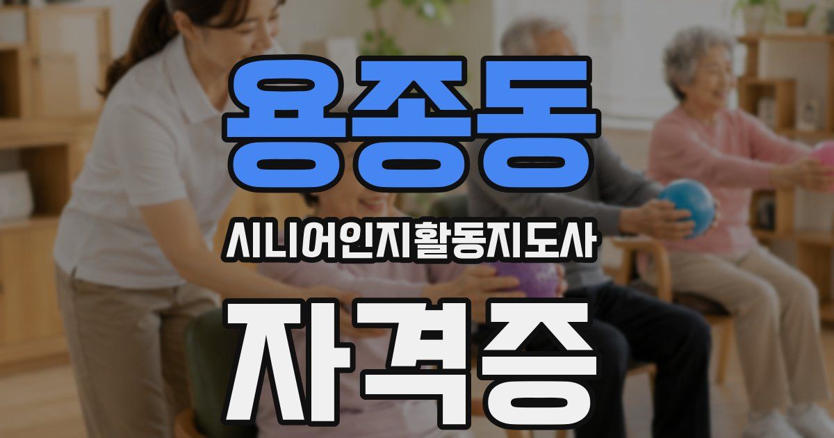 용종동 시니어인지활동지도사 자격증