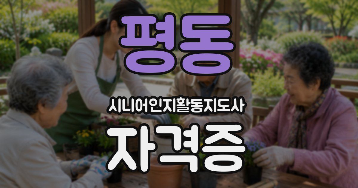 평동 시니어인지활동지도사 자격증
