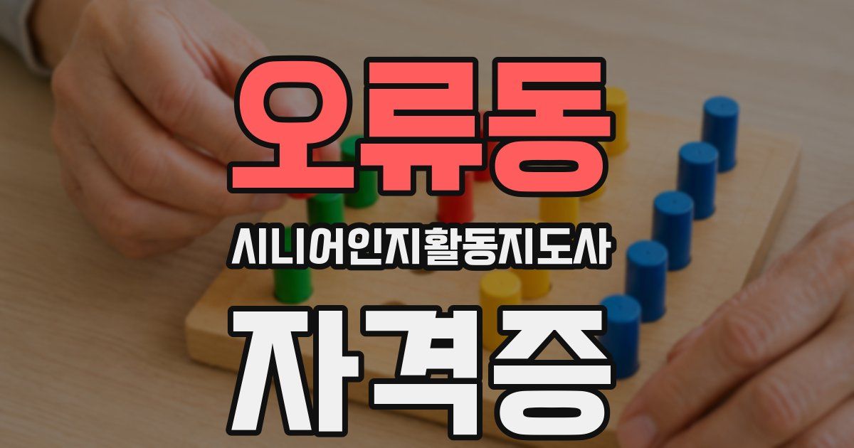 오류동 시니어인지활동지도사 자격증