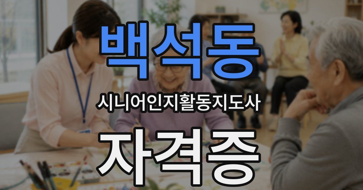 백석동 시니어인지활동지도사 자격증
