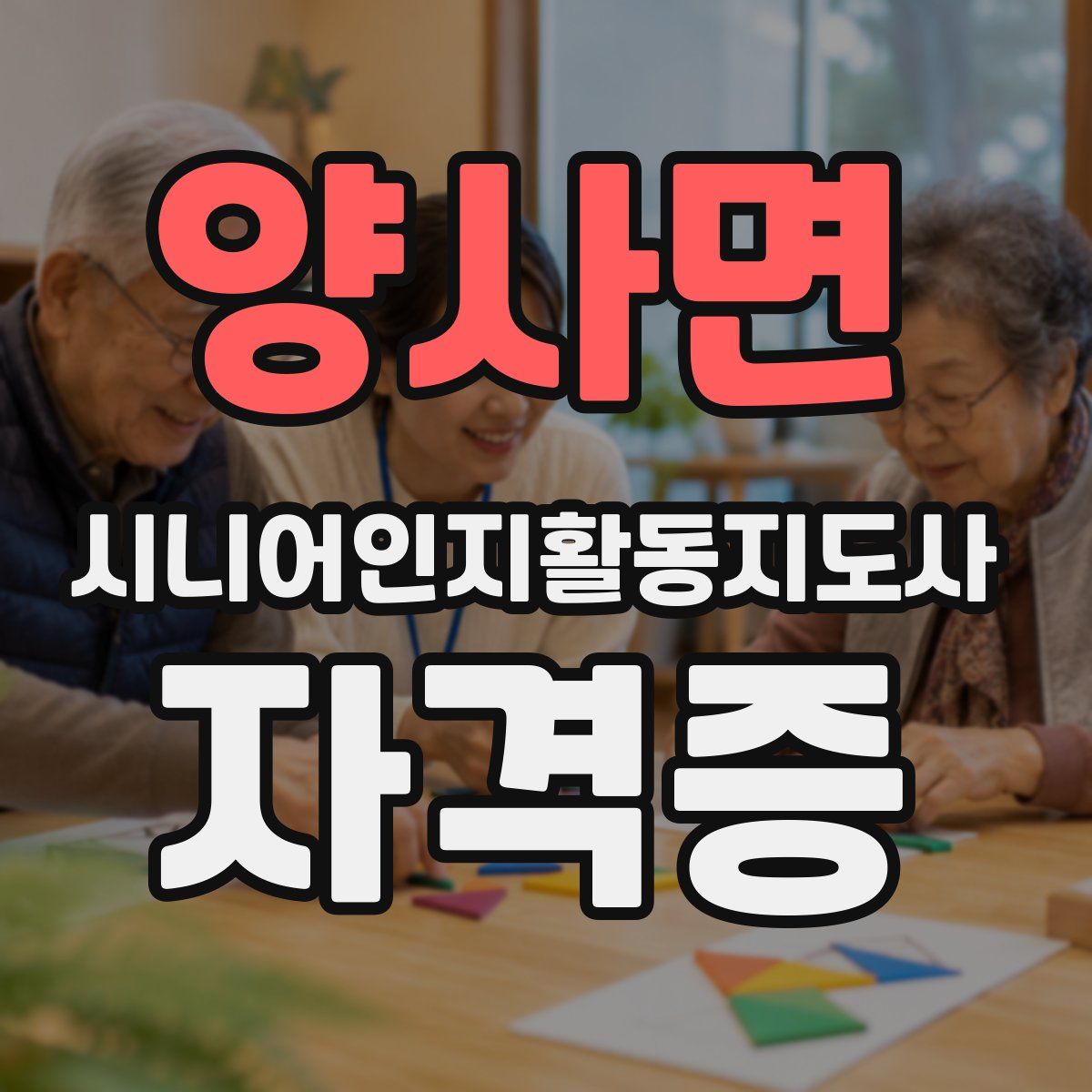 양사면 시니어인지활동지도사 자격증
