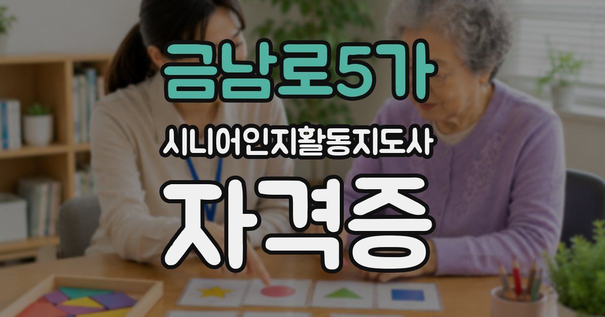 금남로5가 시니어인지활동지도사 자격증