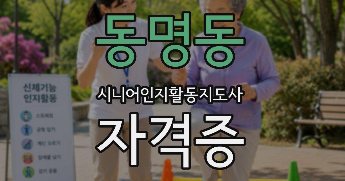 동명동 시니어인지활동지도사 자격증