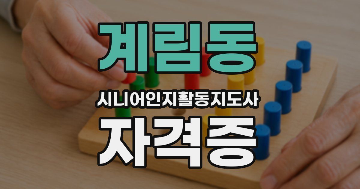 계림동 시니어인지활동지도사 자격증