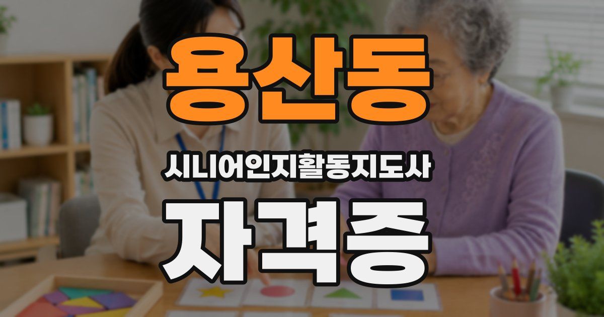 용산동 시니어인지활동지도사 자격증