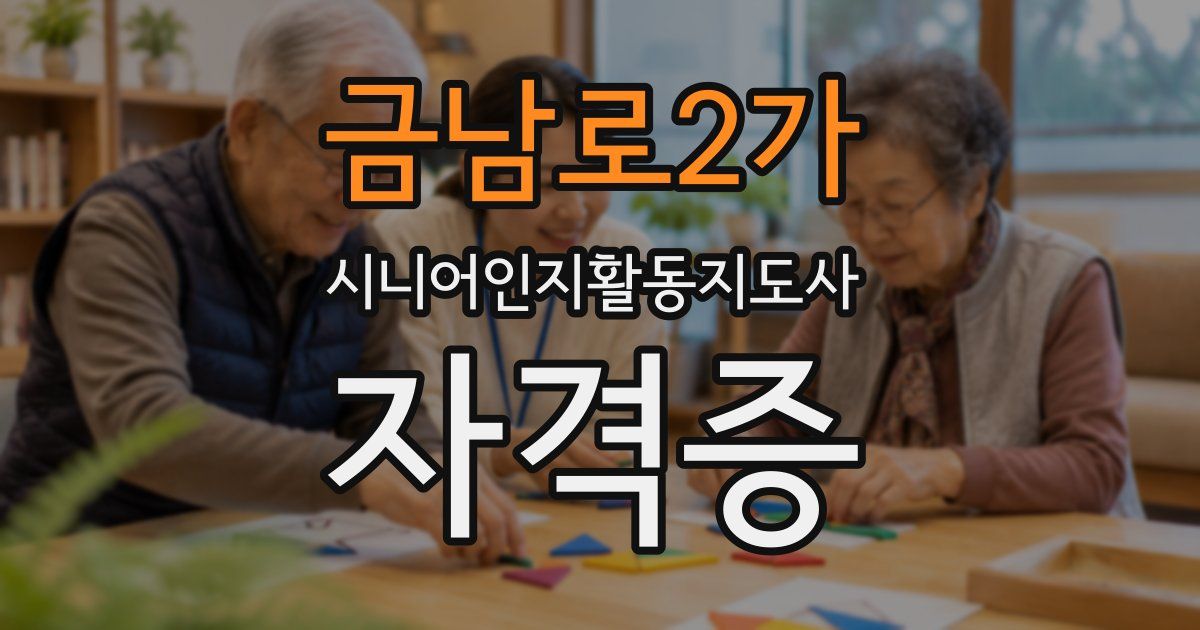 금남로2가 시니어인지활동지도사 자격증