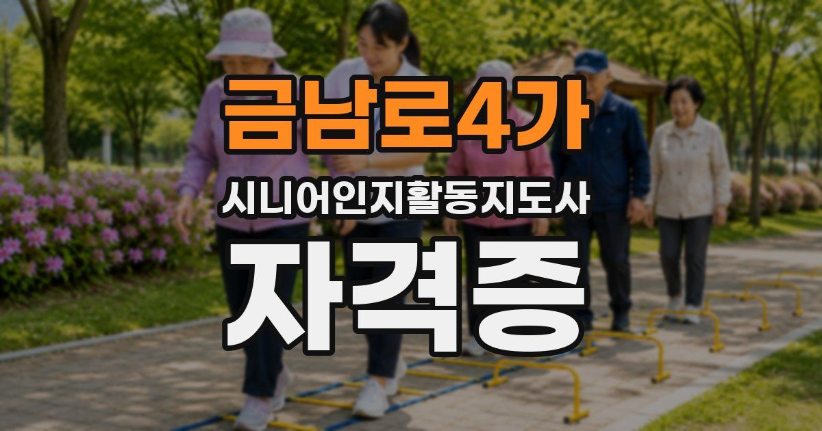 금남로4가 시니어인지활동지도사 자격증