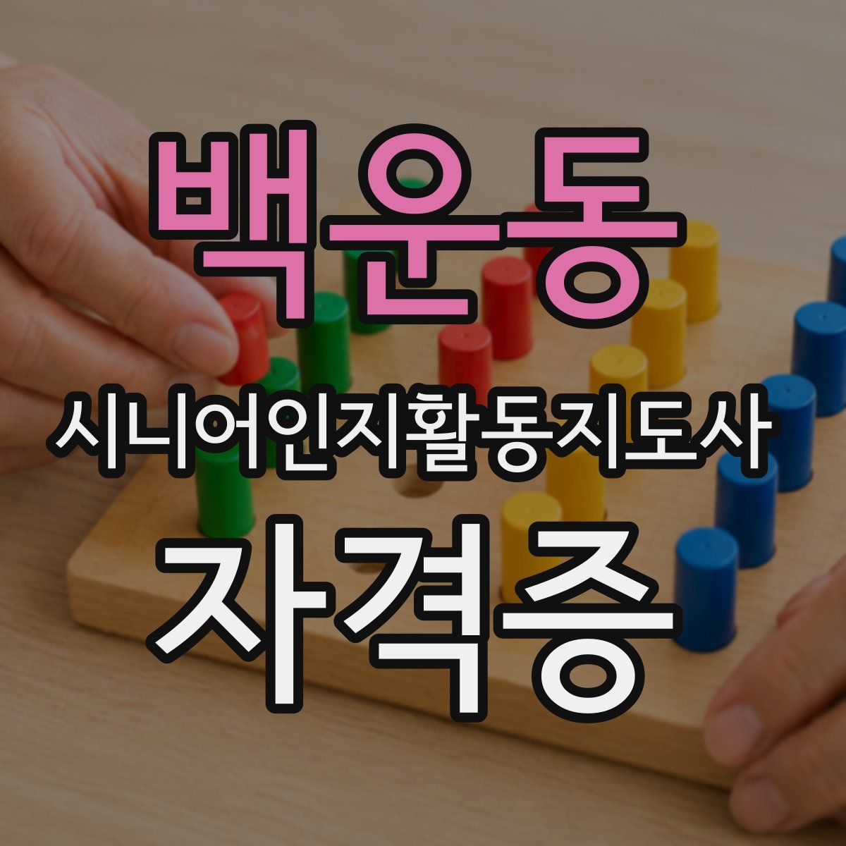 백운동 시니어인지활동지도사 자격증