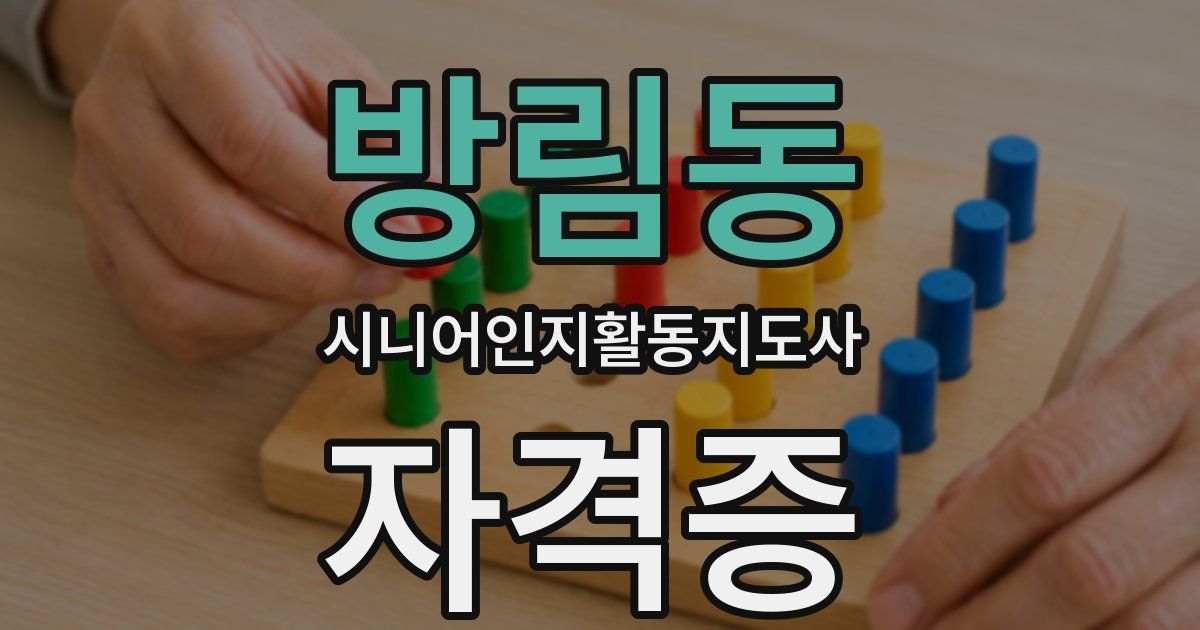 방림동 시니어인지활동지도사 자격증