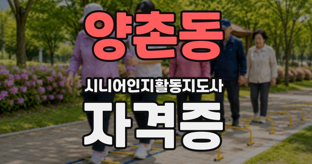 양촌동 시니어인지활동지도사 자격증