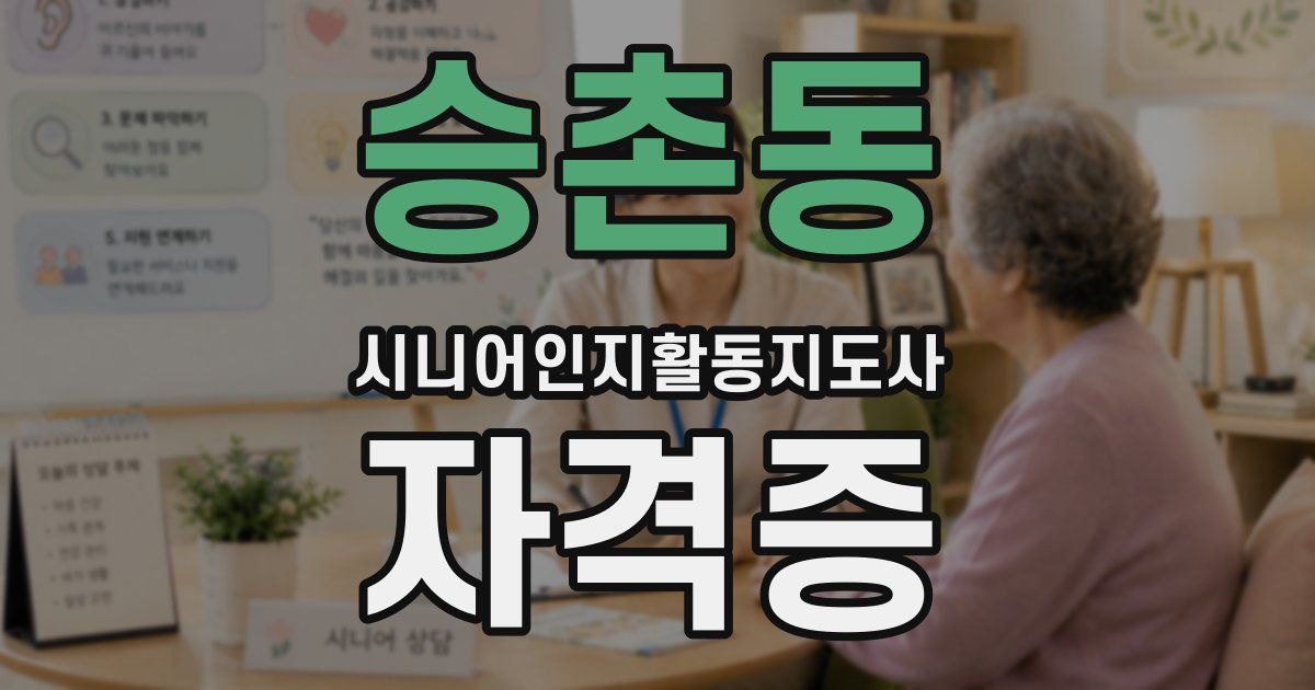 승촌동 시니어인지활동지도사 자격증