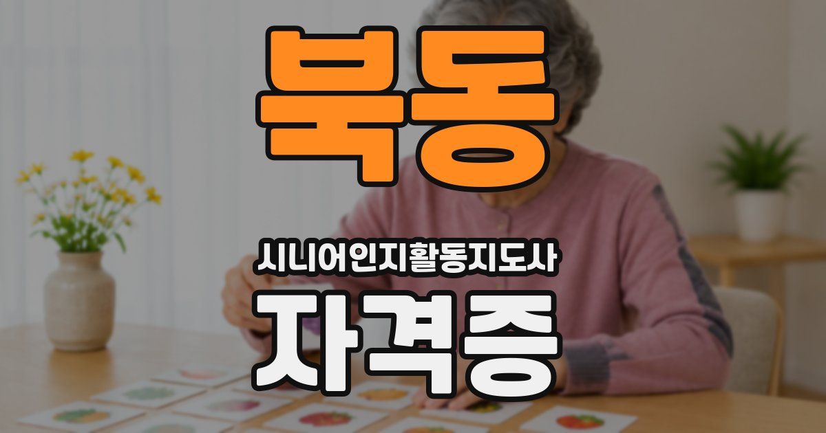 북동 시니어인지활동지도사 자격증