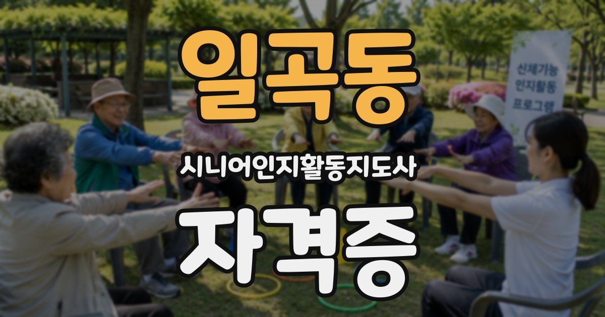 일곡동 시니어인지활동지도사 자격증