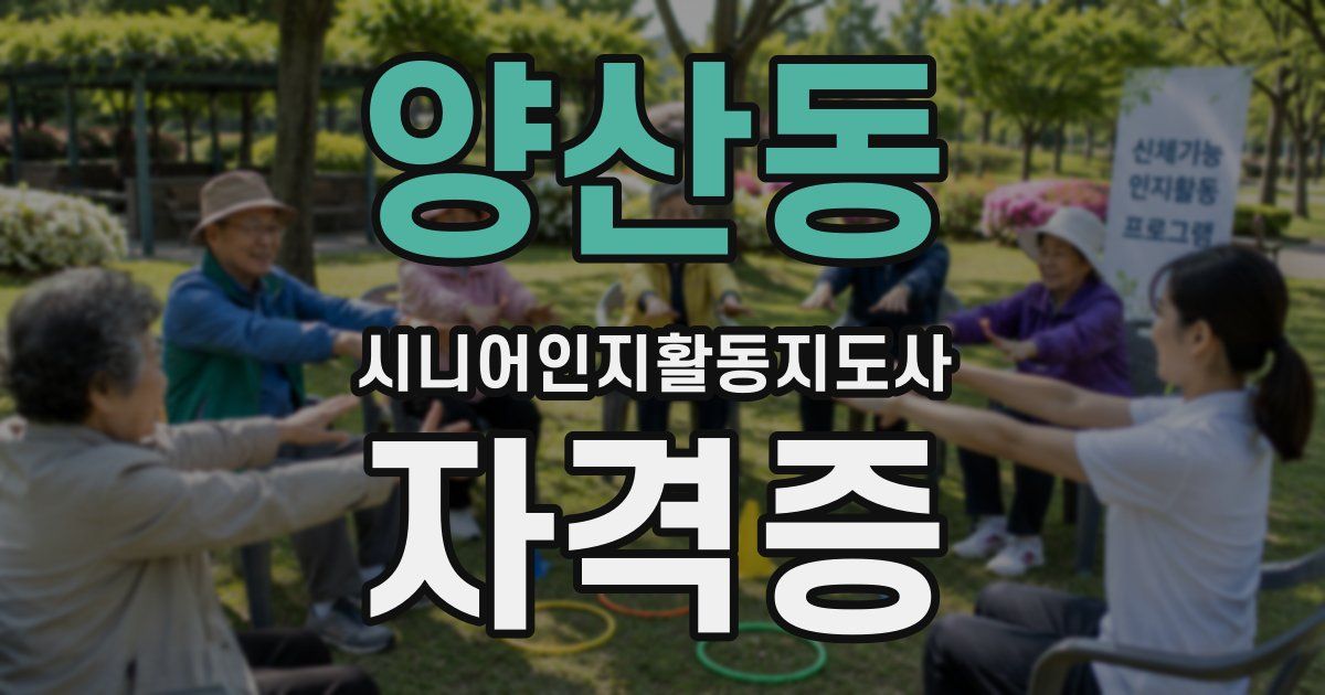 양산동 시니어인지활동지도사 자격증
