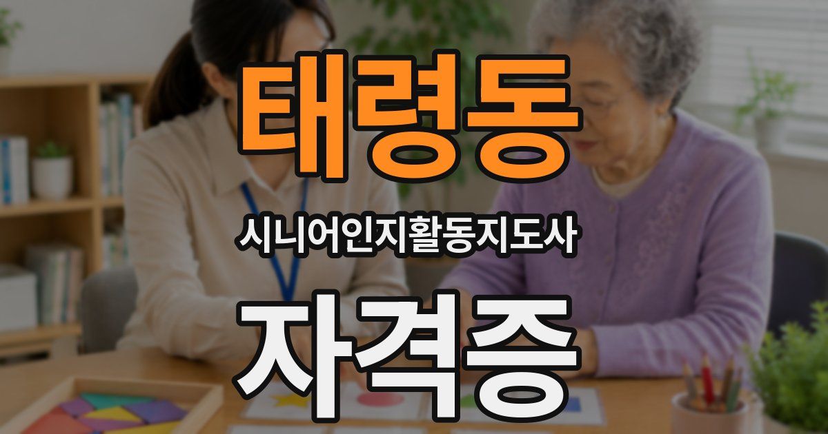 태령동 시니어인지활동지도사 자격증