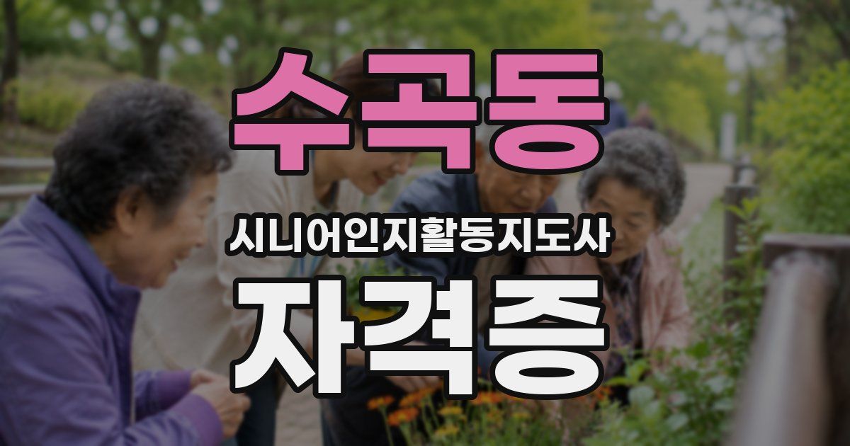 수곡동 시니어인지활동지도사 자격증