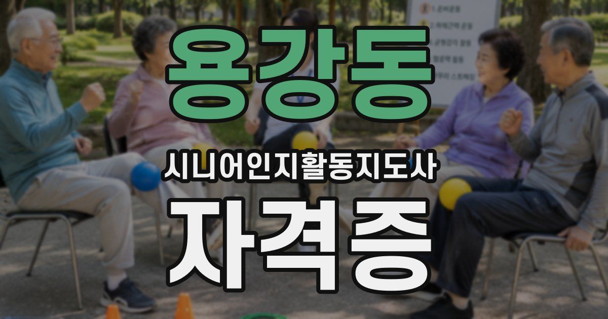 용강동 시니어인지활동지도사 자격증