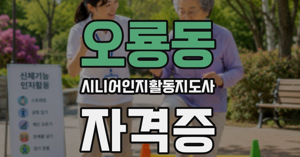 오룡동 시니어인지활동지도사 자격증