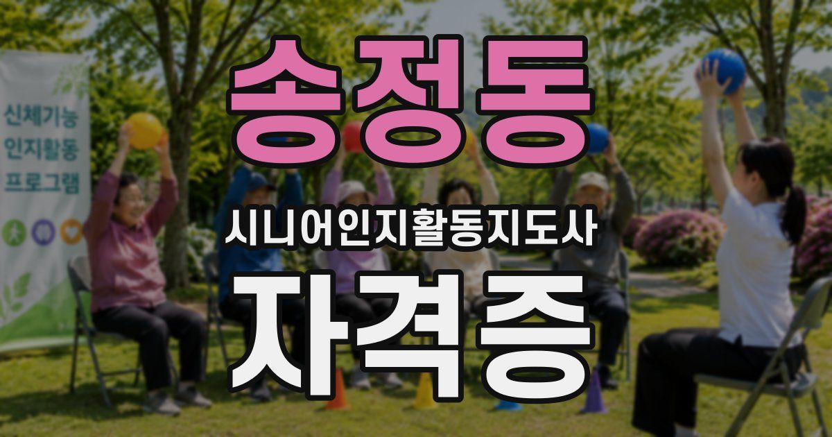 송정동 시니어인지활동지도사 자격증