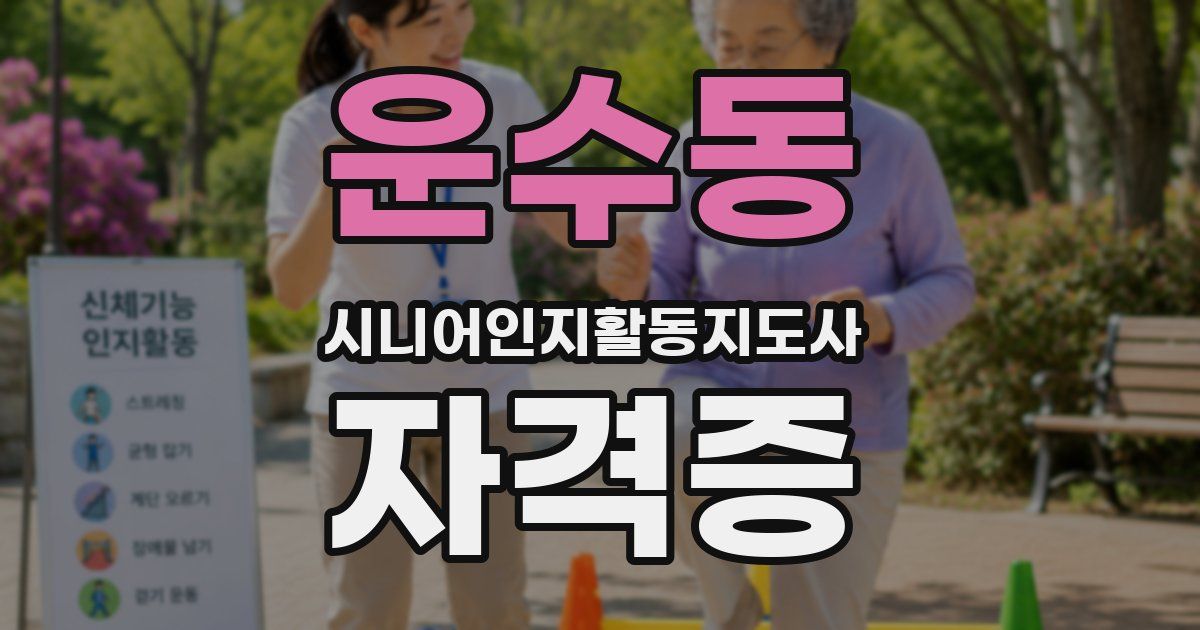 운수동 시니어인지활동지도사 자격증