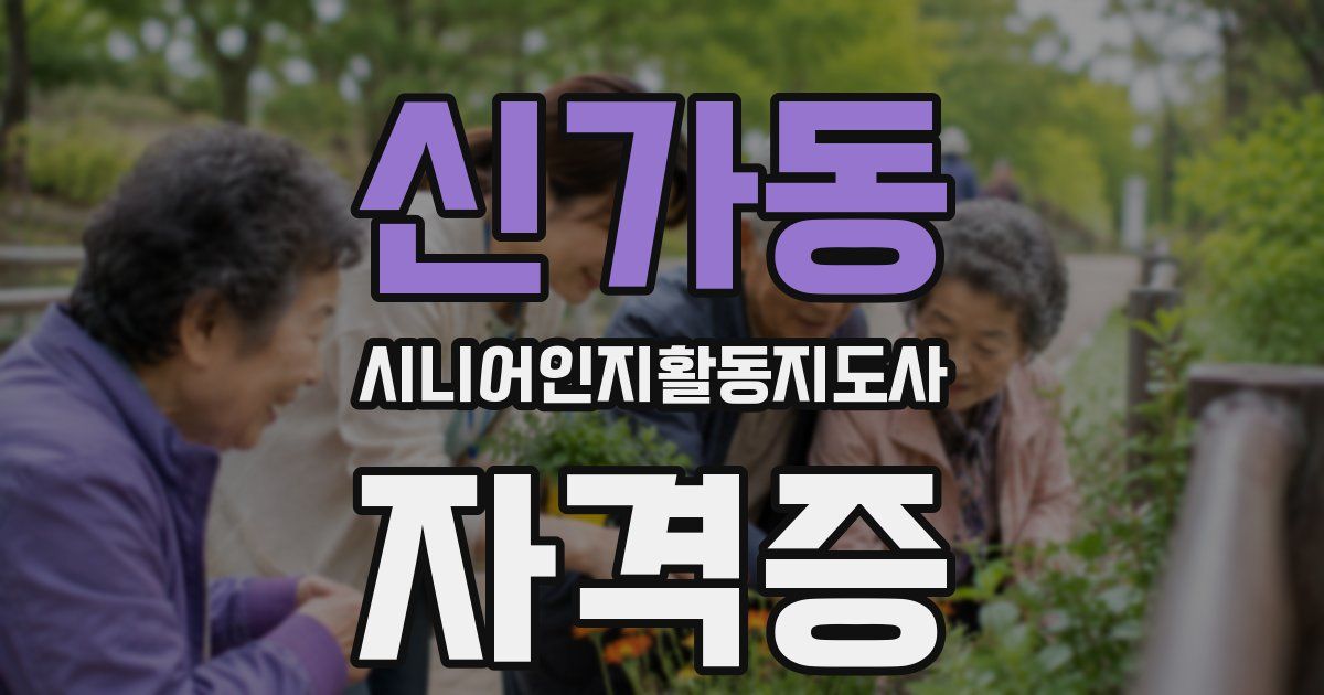 신가동 시니어인지활동지도사 자격증