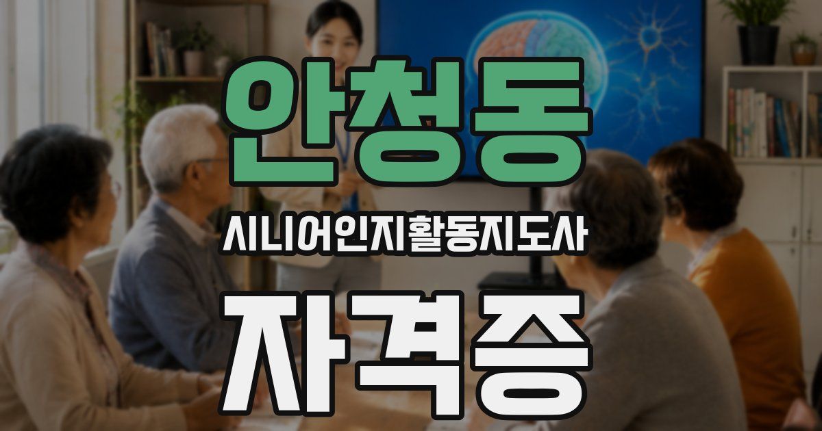 안청동 시니어인지활동지도사 자격증