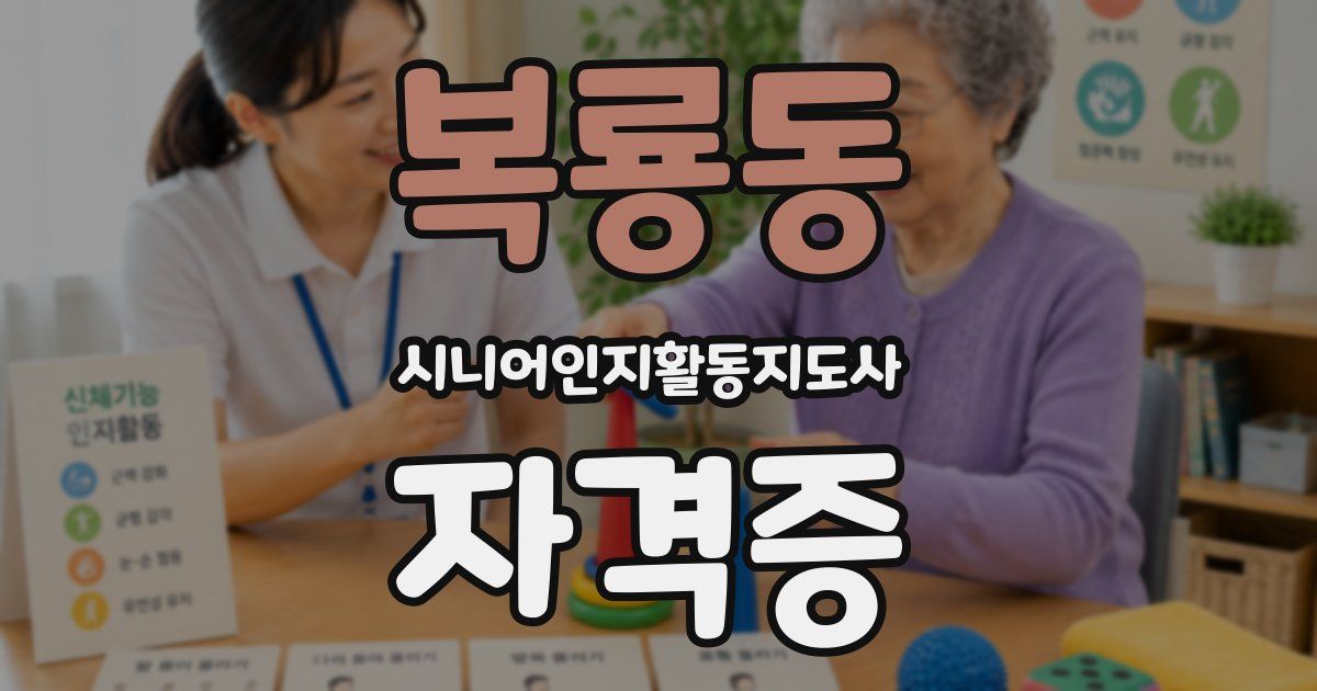 복룡동 시니어인지활동지도사 자격증