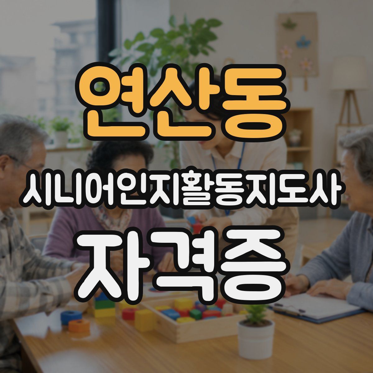 연산동 시니어인지활동지도사 자격증