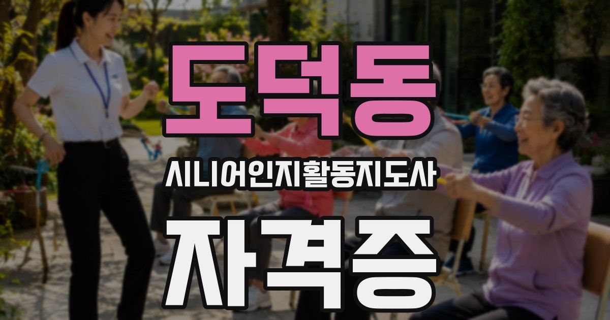 도덕동 시니어인지활동지도사 자격증