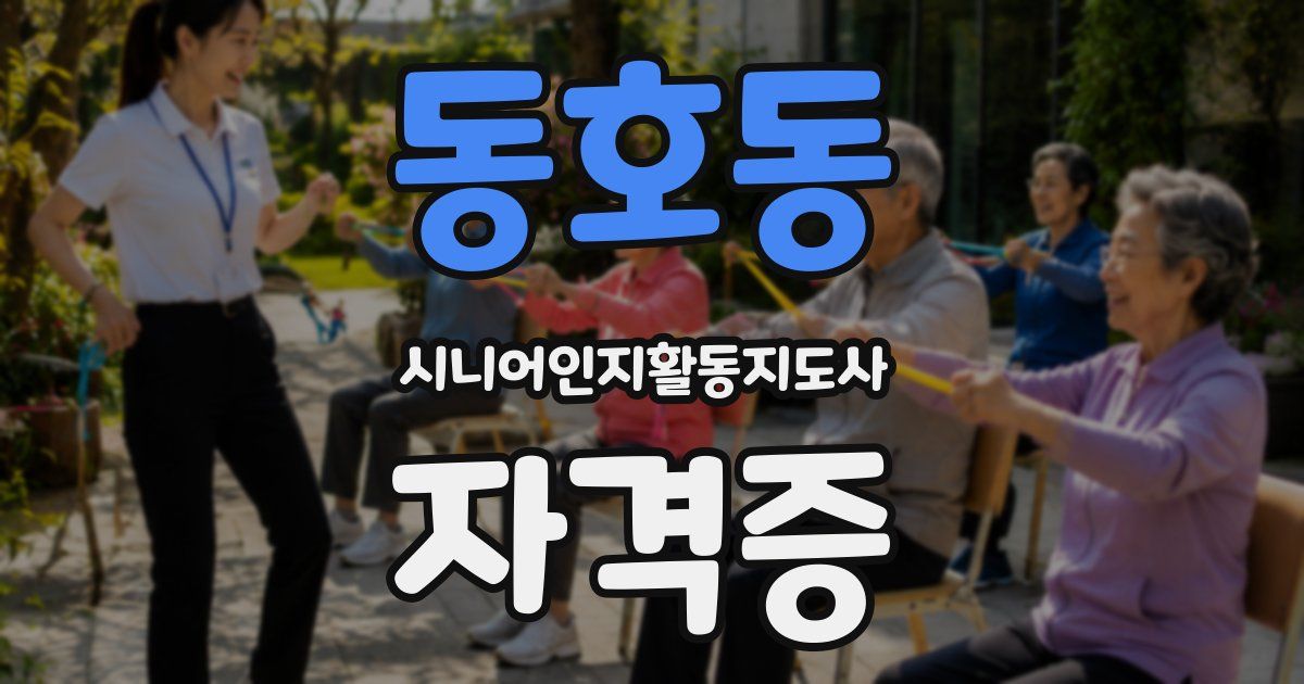 동호동 시니어인지활동지도사 자격증