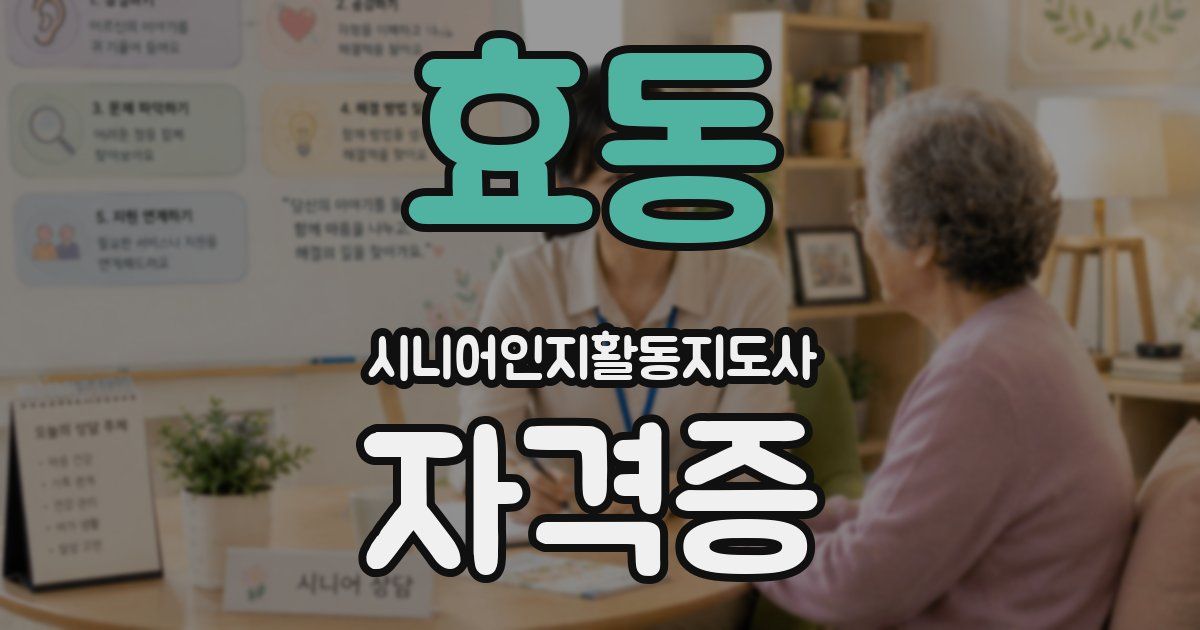 효동 시니어인지활동지도사 자격증