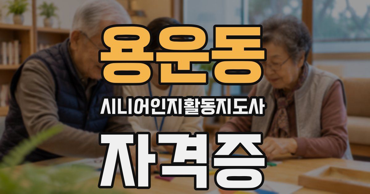 용운동 시니어인지활동지도사 자격증
