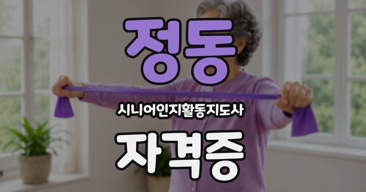 정동 시니어인지활동지도사 자격증